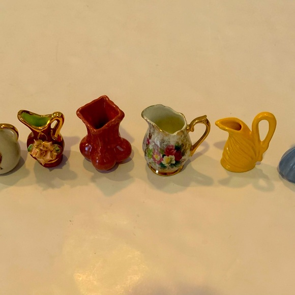 Vintage Miniature Ceramic Pitchers & Vases Set Of 6 - Picture 10 of 13